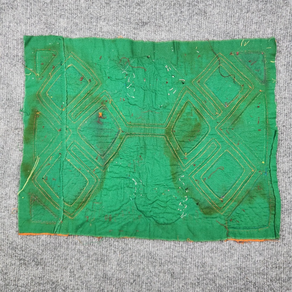 Vintage Panama Mola Textile Art Handmade Fish Geometric Reverse Applique 16x12.5 - Picture 4 of 4